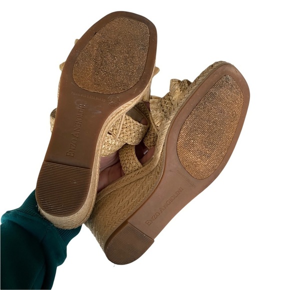 Enzo Angiolini Size 7 En Patsie Sandals Ankle Strap Fringe Jute Natural Neutral - Picture 11 of 12